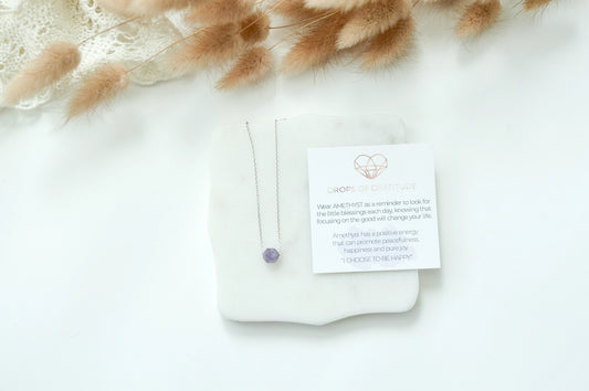 Amethyst Sterling Silver Polygon Necklace