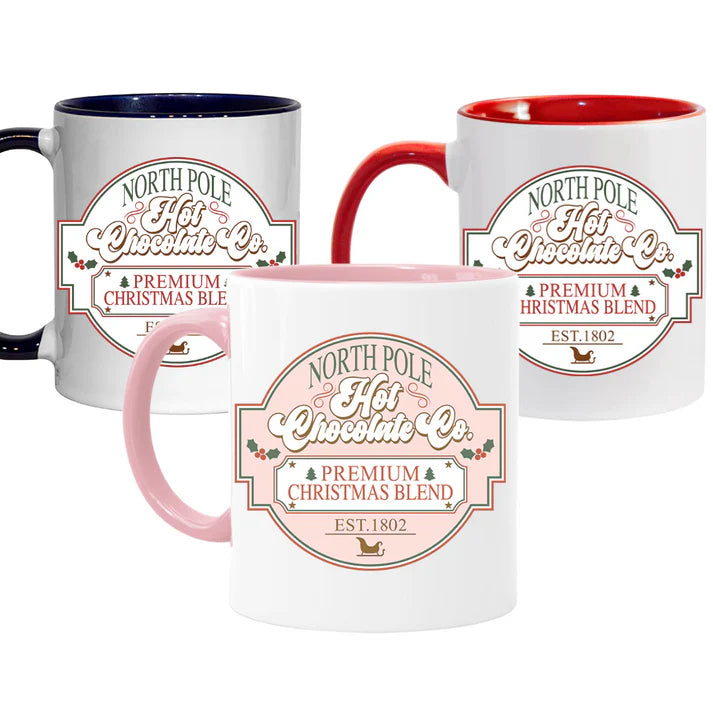*SALE* - Kids Hot Chocolate Mug - Pink - Reindeer