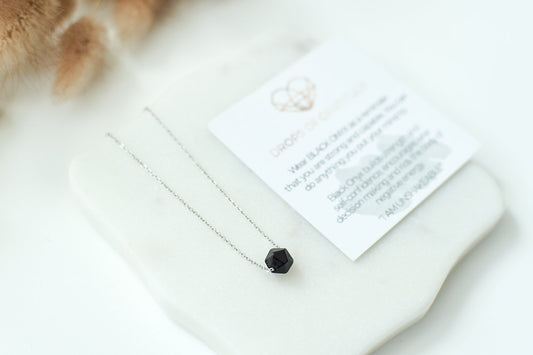 Black Onyx Sterling Silver Polygon Necklace