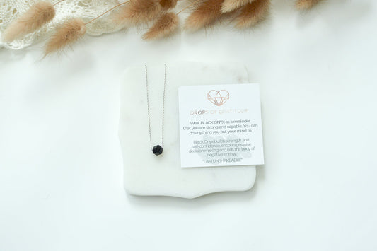 Black Onyx Sterling Silver Polygon Necklace