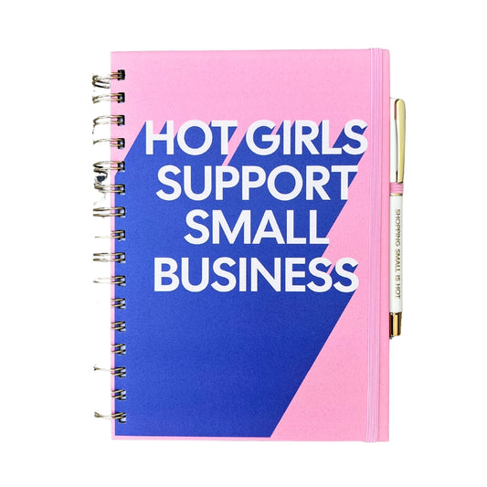 Hot Girls Support Small Business Journal with Pen