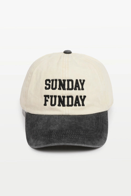Sunday Funday Embroidered Baseball Cap - Sale