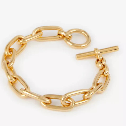 Oval Paperclip Toggle Chain Bracelet