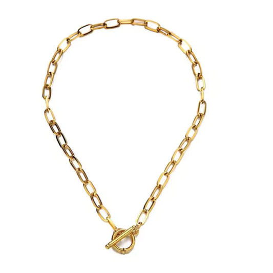 Paper Clip Necklace - Toggle Closure