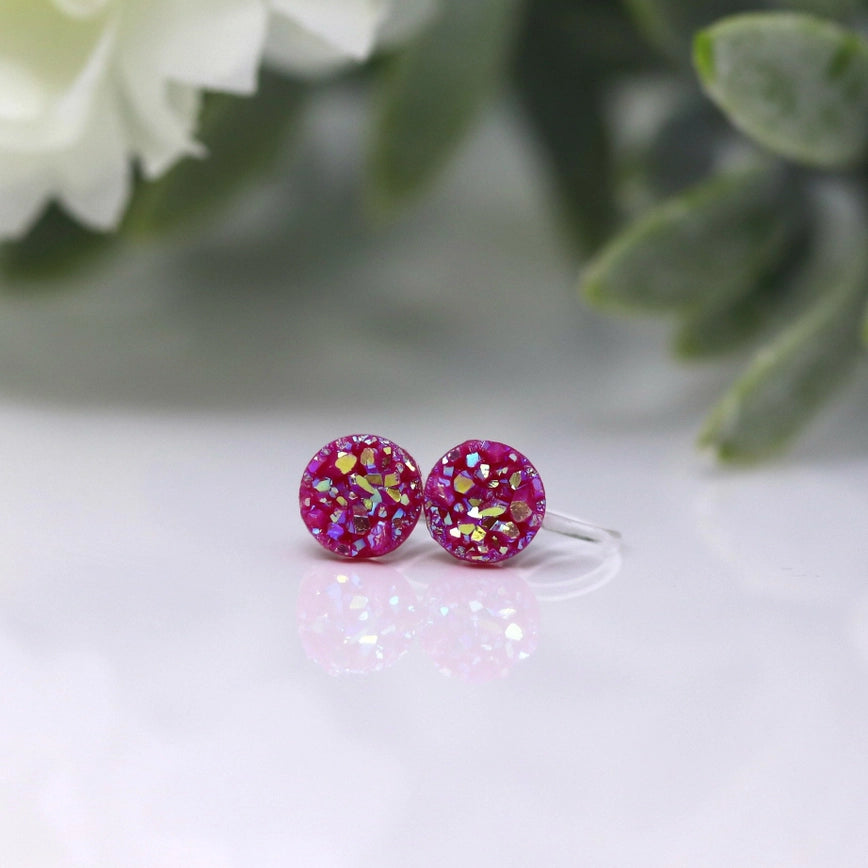 Cranberry Druzy Earrings