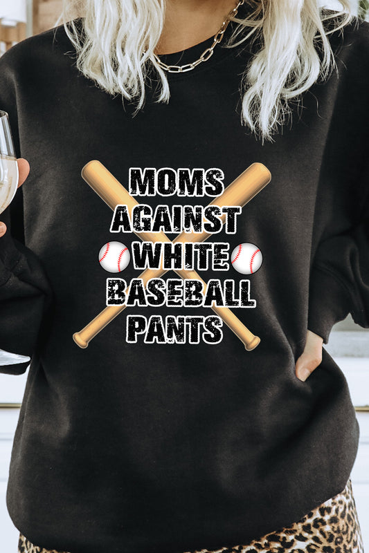 MOMS AGAINST WHITE BASEBALL PANTS