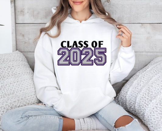 CLASS OF 2025-PURPLE WRITING- HOODIE