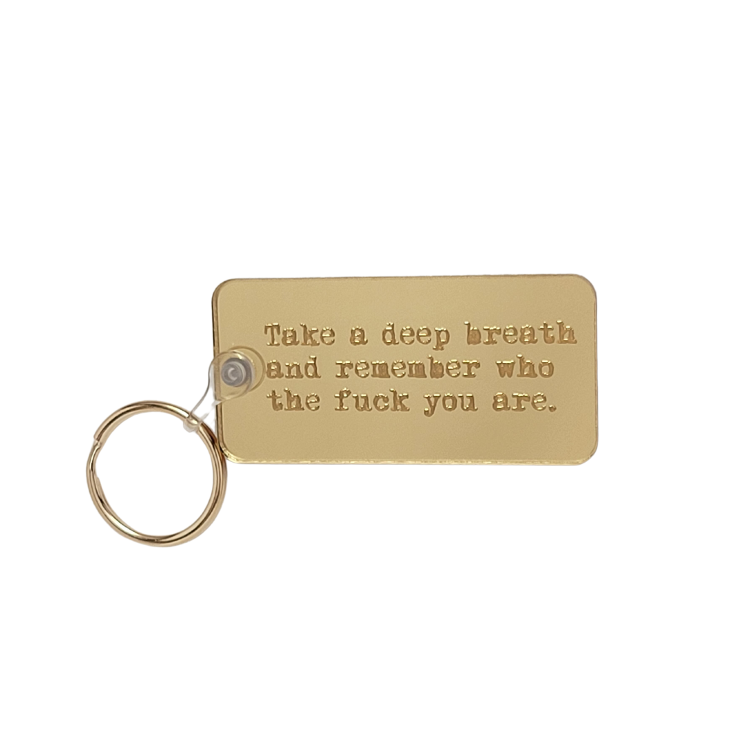 Deep Breath Keychain - Gold