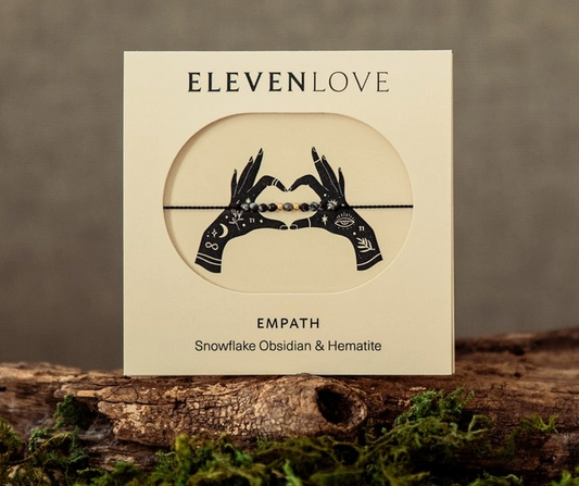 EMPATH bracelet - Snowflake Obsidian & Hematite
