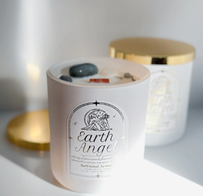 Earth Angel Luxury Crystal Candle