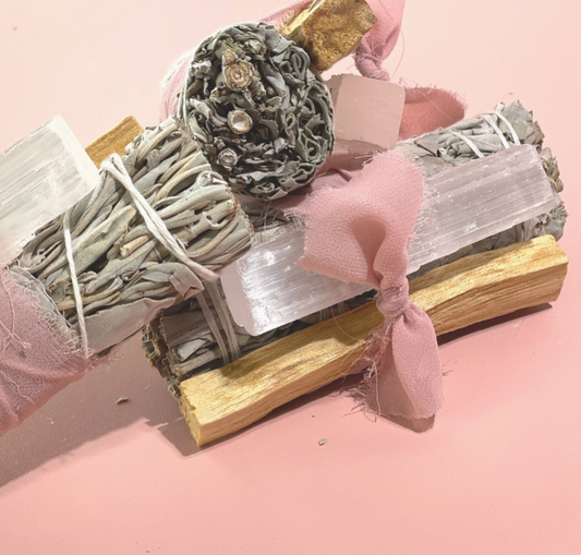 White Sage Protection Bundle with Selenite and Palo Santo