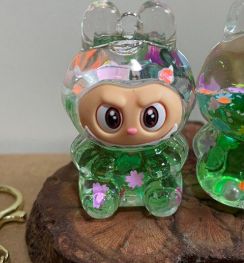 Labubu/Glitter Keychain - Green