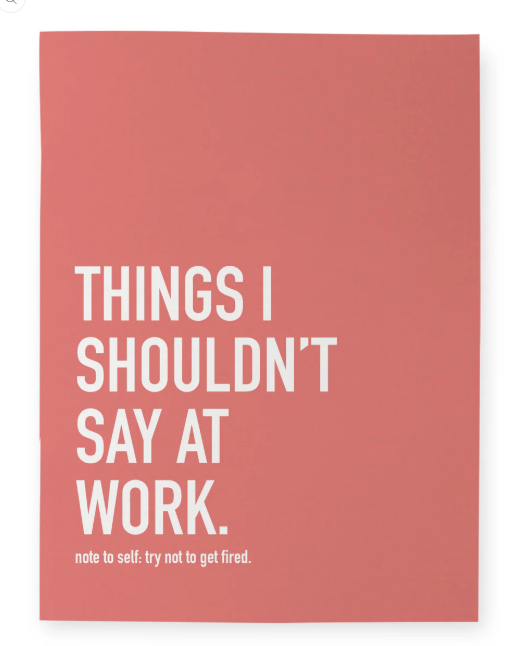 Things I Shouldn't Say Notebook