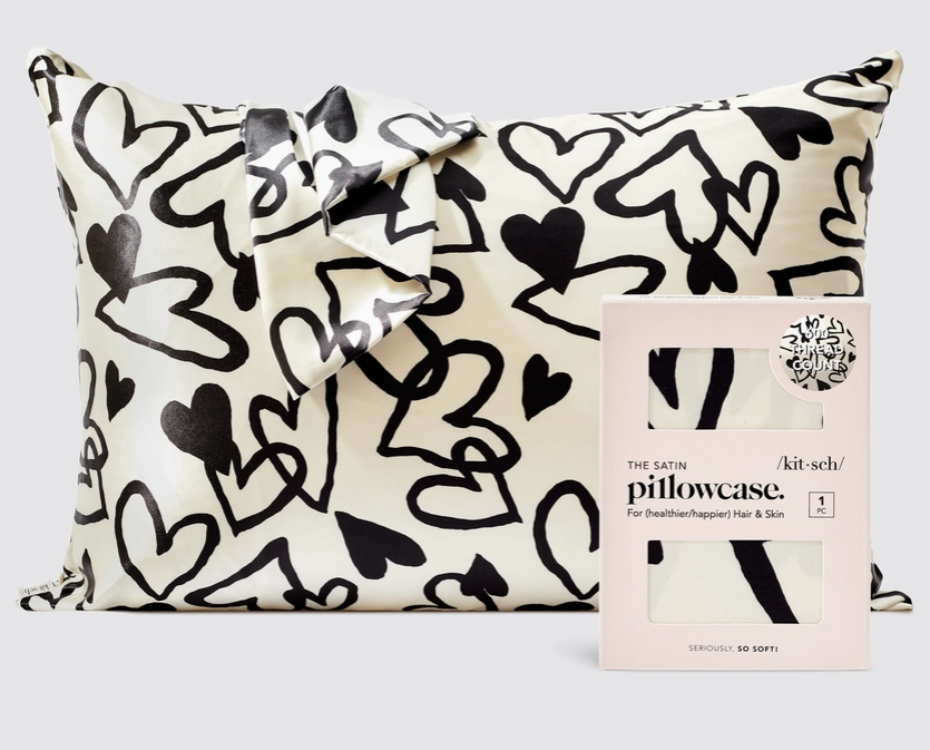 Satin Pillowcase - Hearts