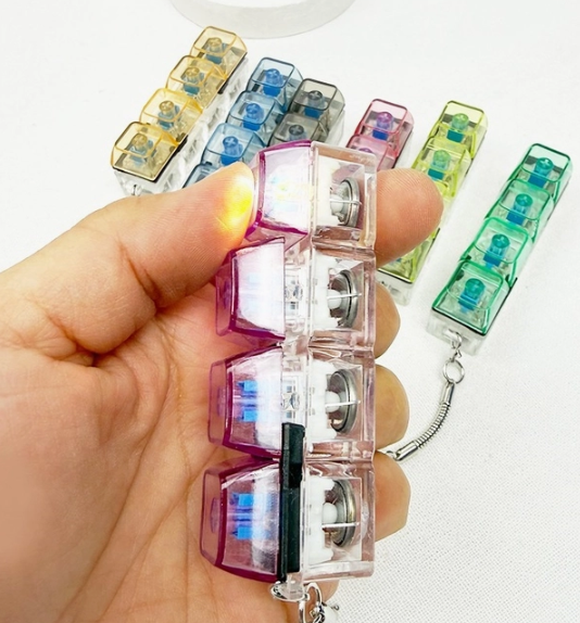 Light Up Clear Keyboard Keychain Fidget Toy