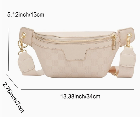 Checkered Crossbody Sling bag - BLACK