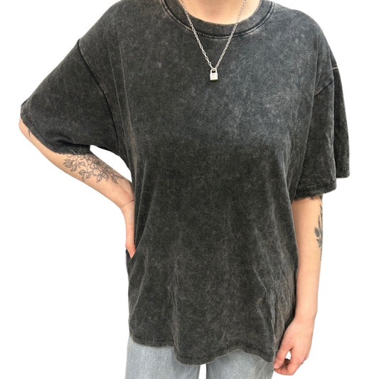 Vintage Wash Oversized Tee - Ash Black