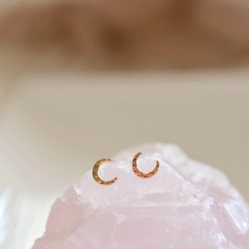 Crescent Moon Stud Earrings - Sale