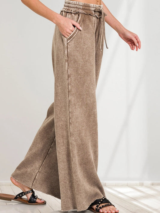 Fleece Vintage Wash Sweatpants - Mocha
