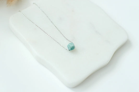 Amazonite Sterling Silver Polygon Necklace