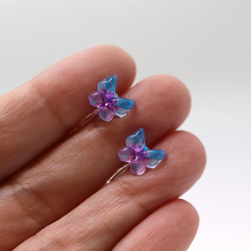 Purple/Blue Butterfly Earrings