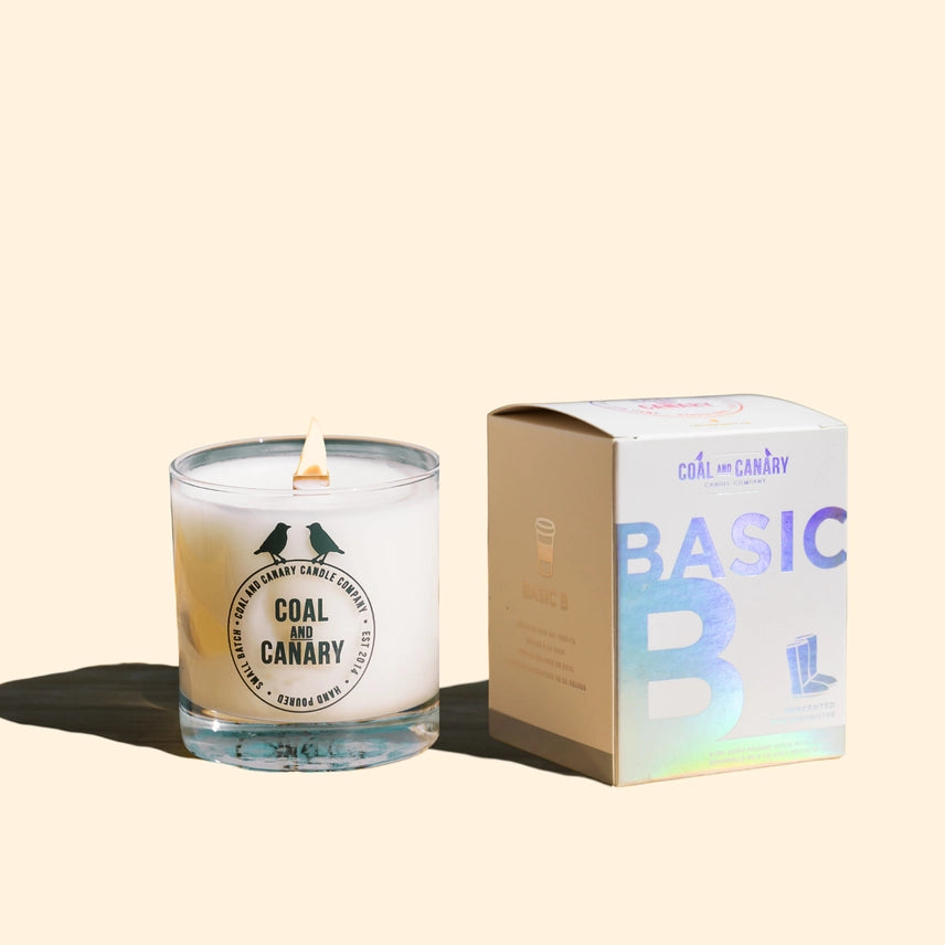 Basic B Unscented Wood Wick Candle