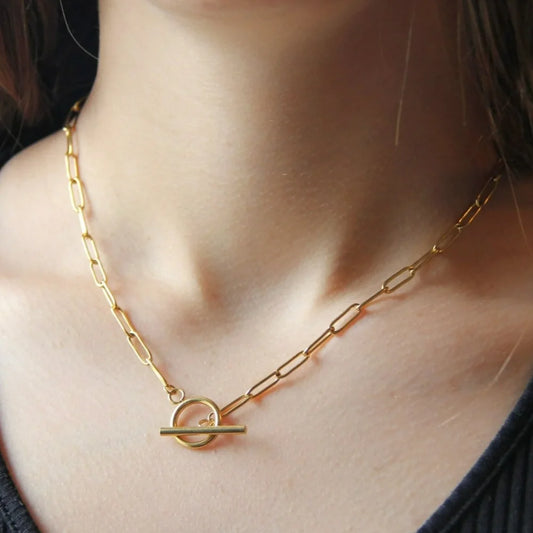 Paper Clip Necklace - Toggle Closure