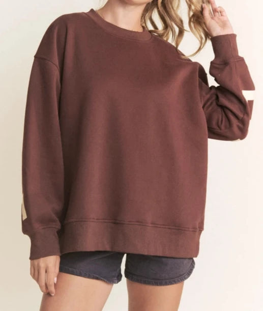 Be Yourself Oversized Crew - Brown