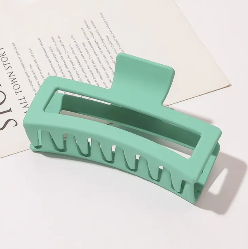 Large Rectangular Hair Claw Clips - Vivid Green