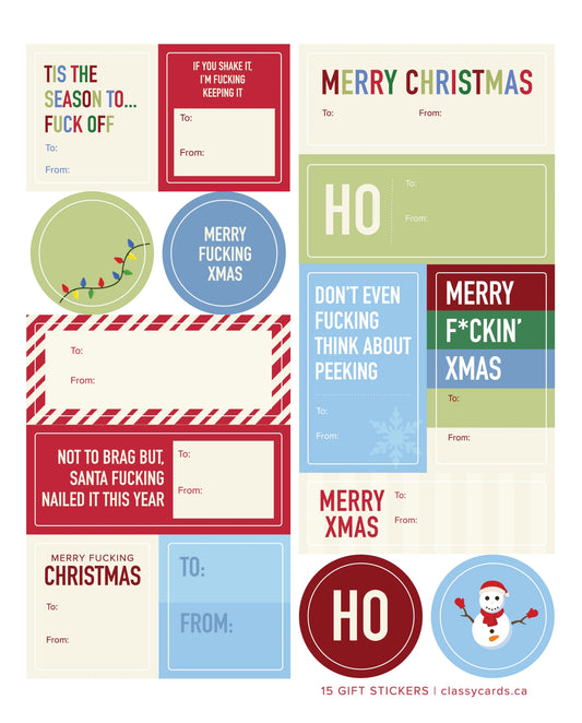 Holiday Gift Tag Sticker Sheet