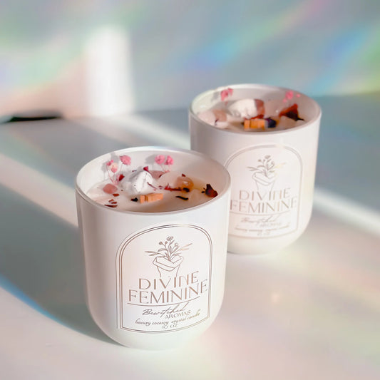 Divine Feminine Luxury Crystal Candle