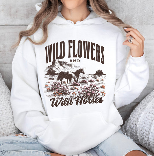 WILDFLOWERS & WILD HORSES - HOODIE