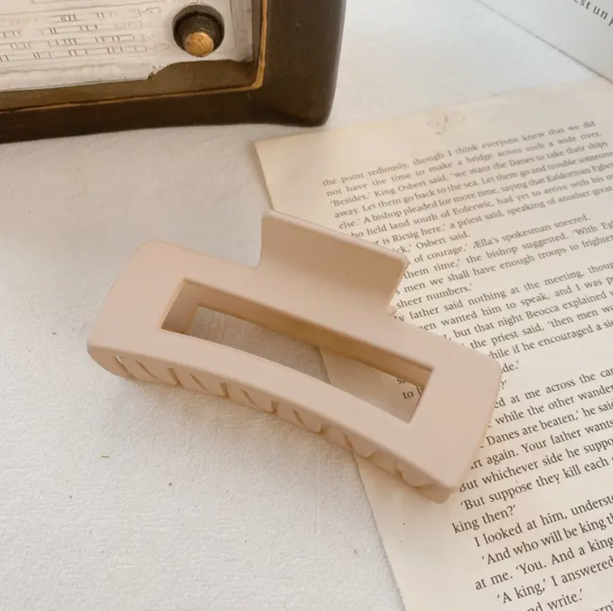 Pastel Matte Square Hair Claw Clips - Bisque