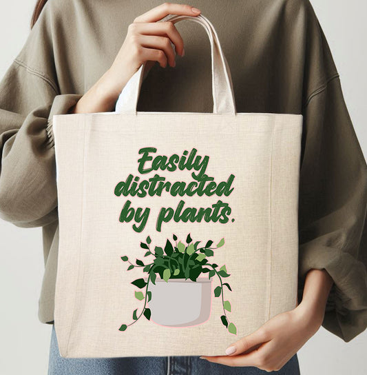EASILY DISTRACTED BY PLANTS - TOTE