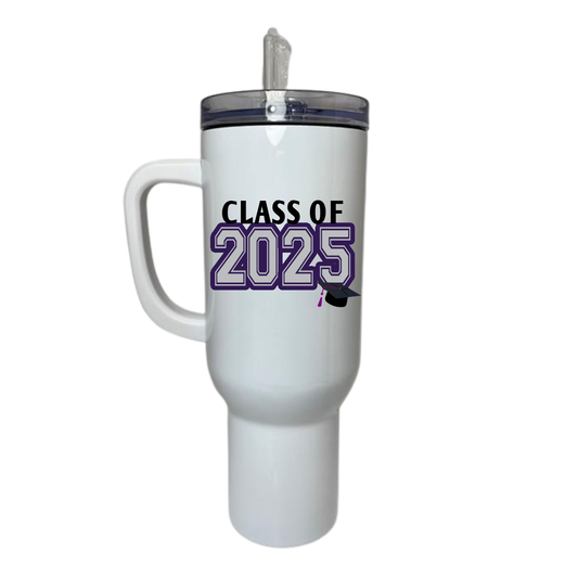 40 OZ TUMBLER -CLASS OF 2025-PURPLE