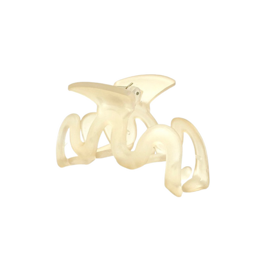 Wavy Claw Clip - Frosted Yellow