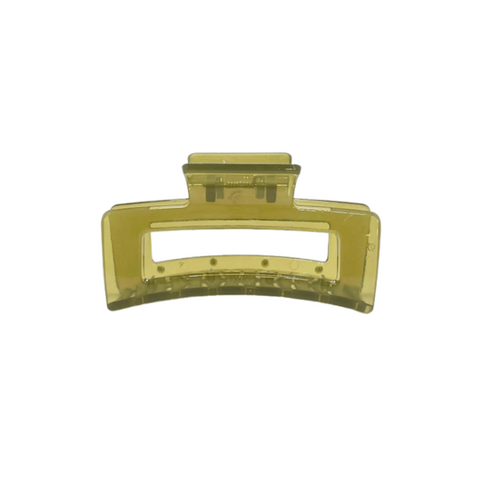 Rectangle Claw Clip - Clear Olive