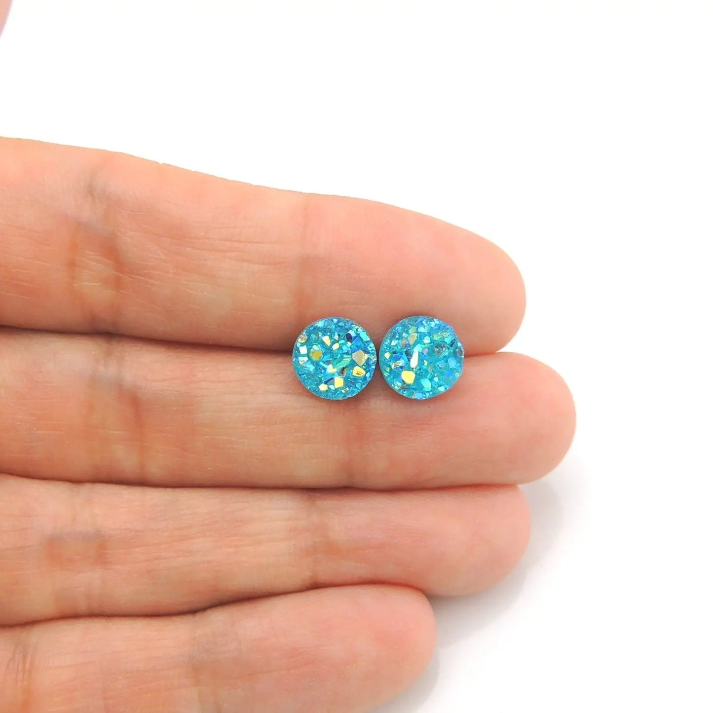 Aqua Druzy Earrings