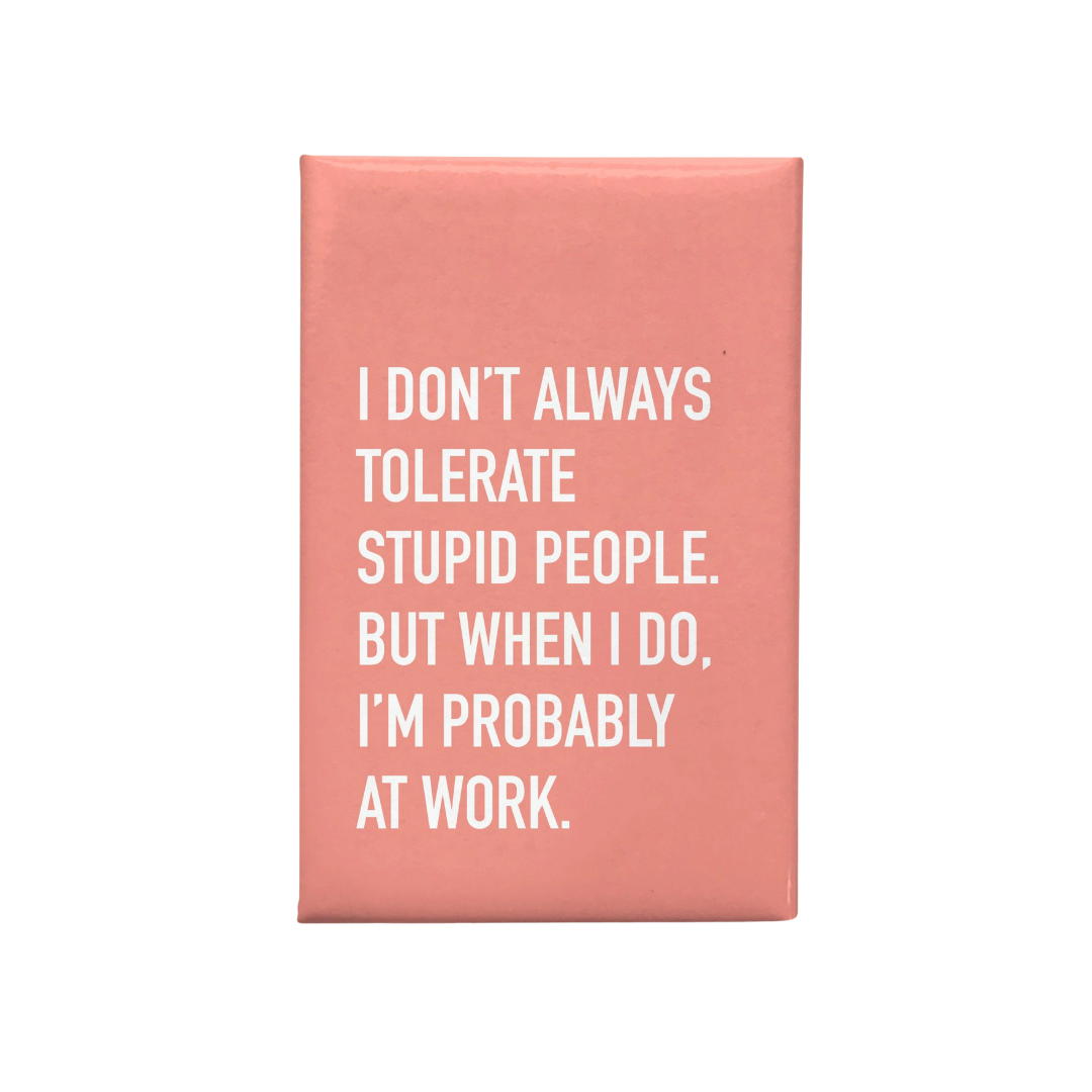Tolerate Stupid People Magnet