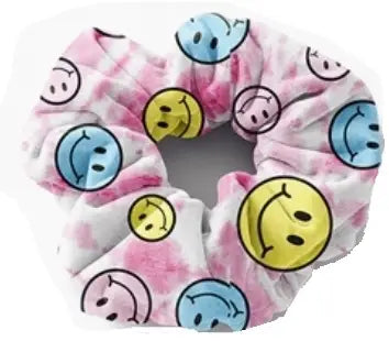 Tie-Dye Smiley Scrunchie