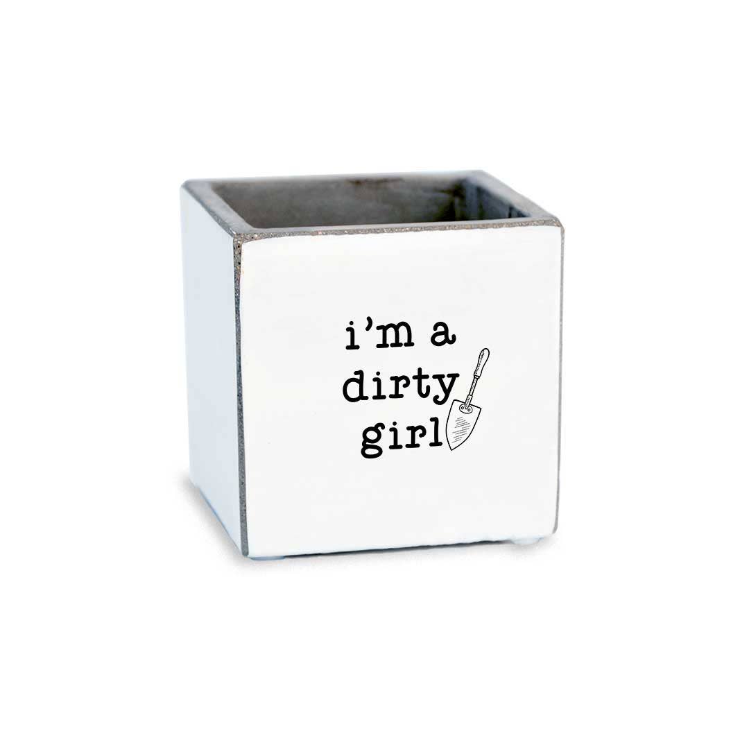 Dirty Girl - Small Concrete Planter