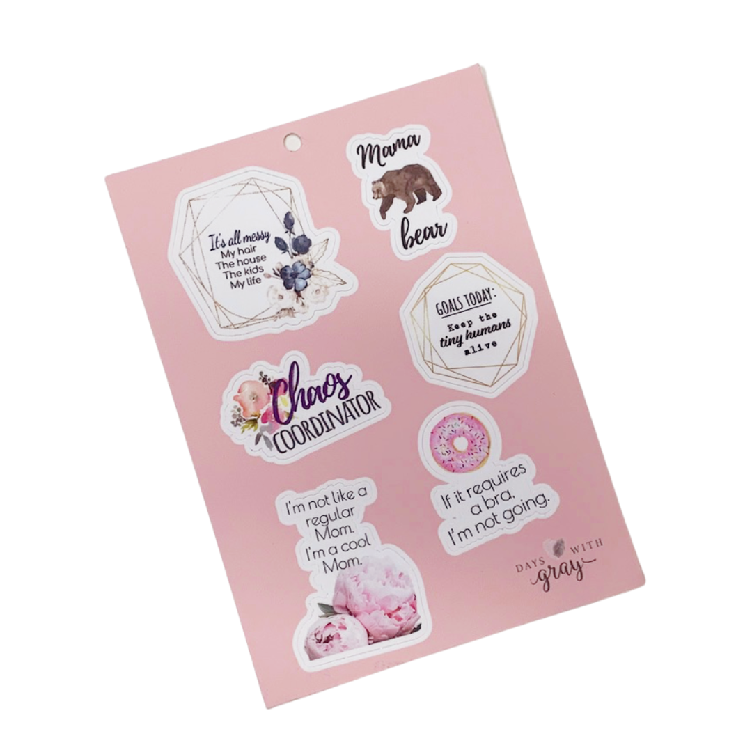 NON-SWEARY MOM Sticker Sheet