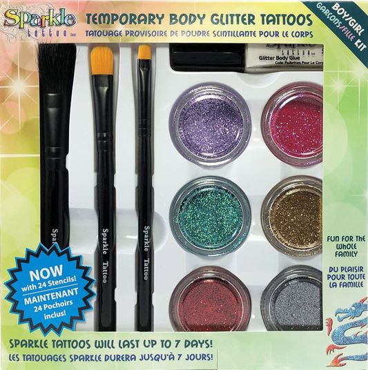 Glitter Tattoo Party Kit - Boy & Girl