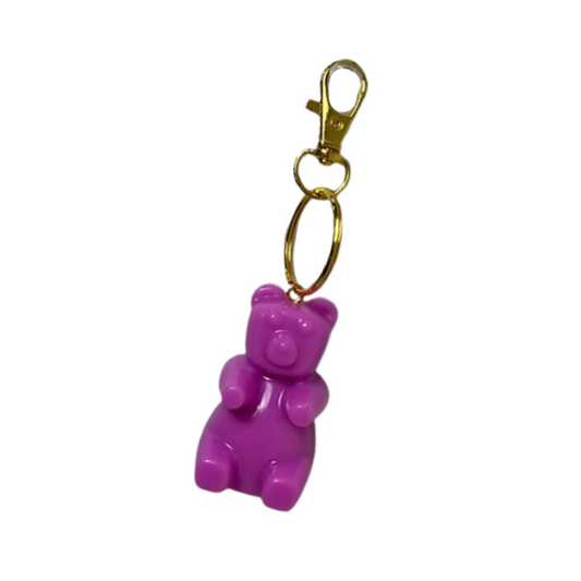 Resin Bear Keychain - Purple