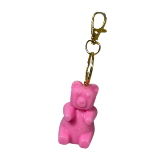 Resin Bear Keychain - Light Pink