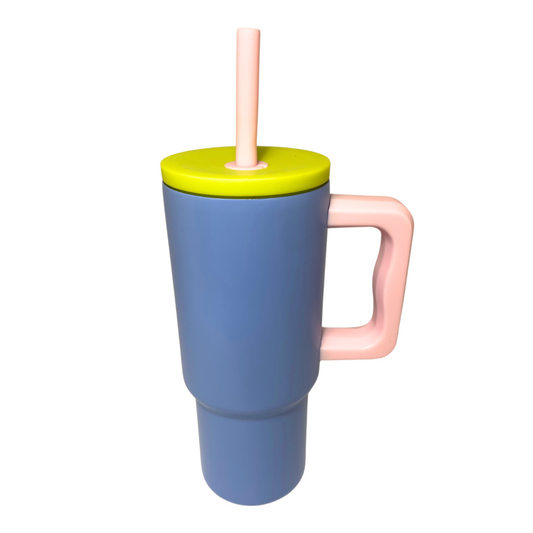 KIDS TUMBLER - Silicone Straw Lid - Periwinkle Blue