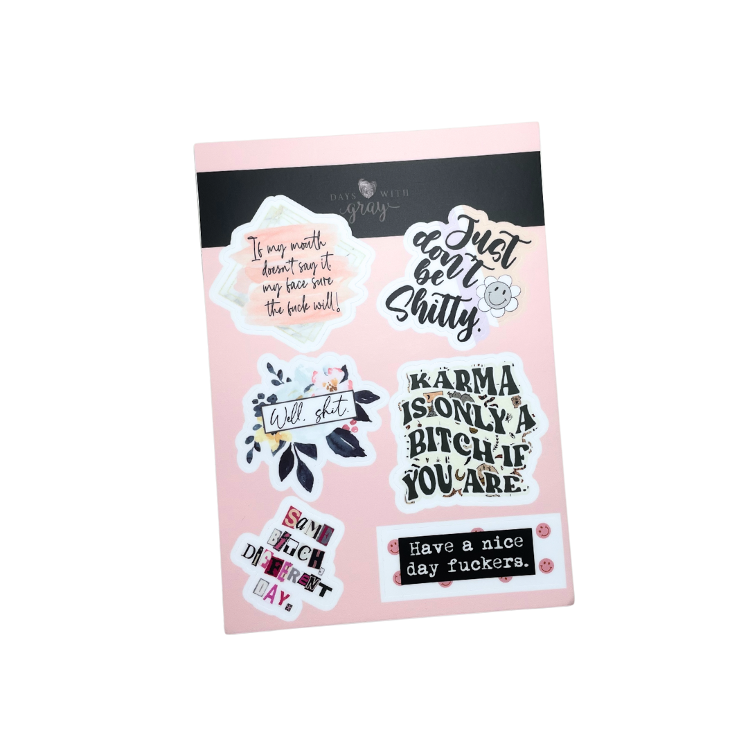 SWEARY Sticker Sheet