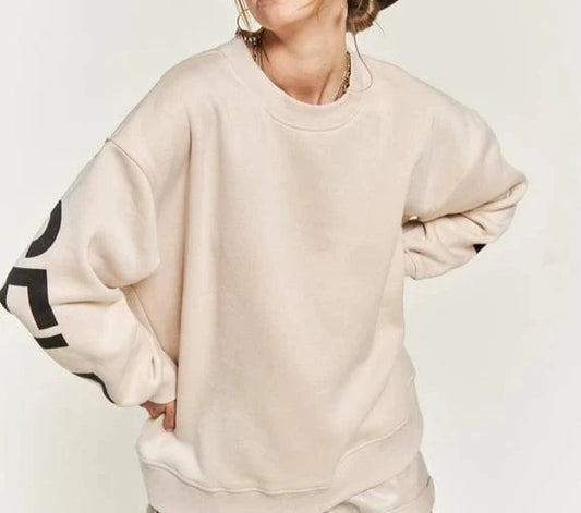 Be Yourself Oversized Crew - Cream