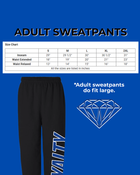 Royalty Elite Sweatpants- ADULT SIZE