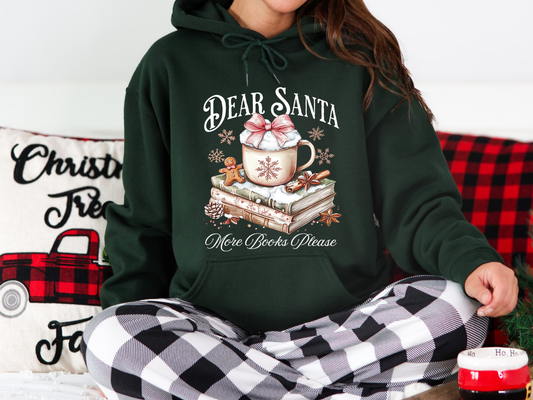 DEAR SANTA-MORE BOOKS PLEASE - HOODIE